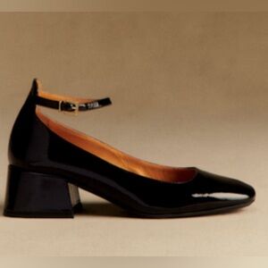 Sezane Mélanie Mary Janes patent leather black sz 38 7.5